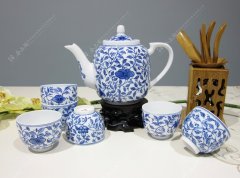 7頭手繪青花茶具--纏枝蓮